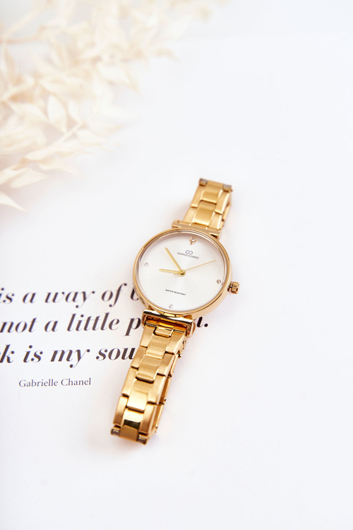 Dámske vodotesné oceľové hodinky Giorgio a Dario Złoty