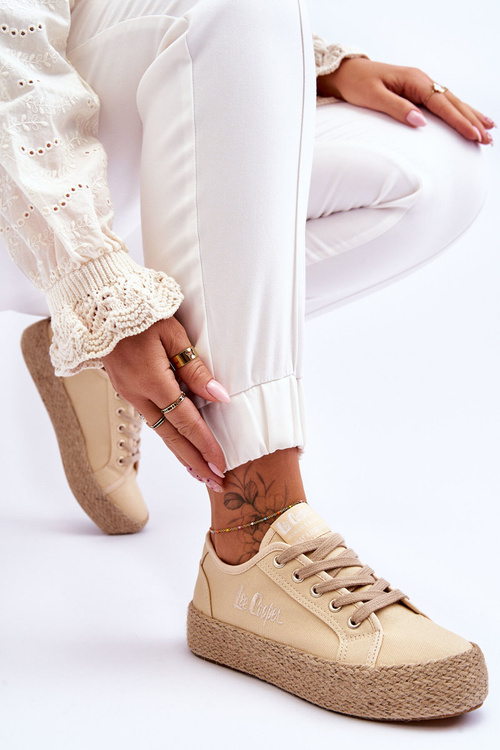 Módne tenisky s Lee Cooper LCW-23-31-1795L BRAID BEIGE