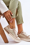 Ženské tenisky s kamienkami goe ll2n4055 beige