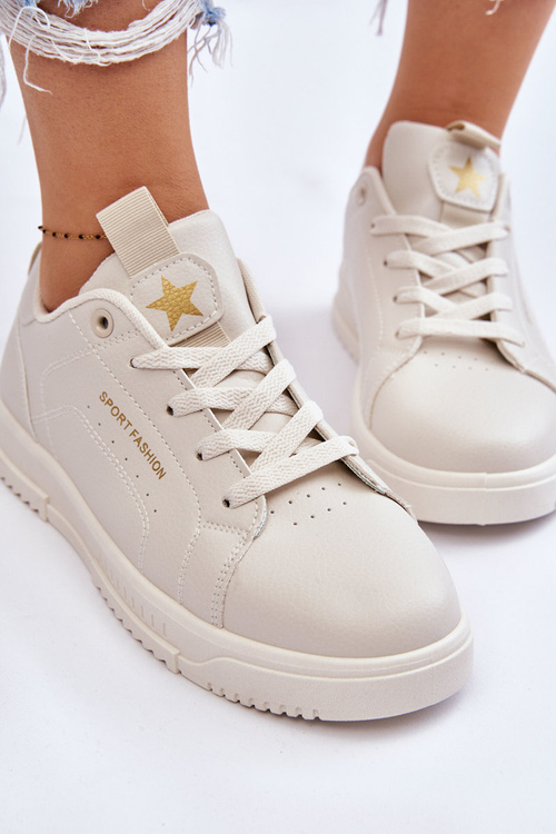 Dámská šněrovací sportovní obuv béžová Mikaela