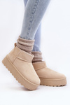 Semišové snehové topánky na platforme Corcoran Light Beige Platform