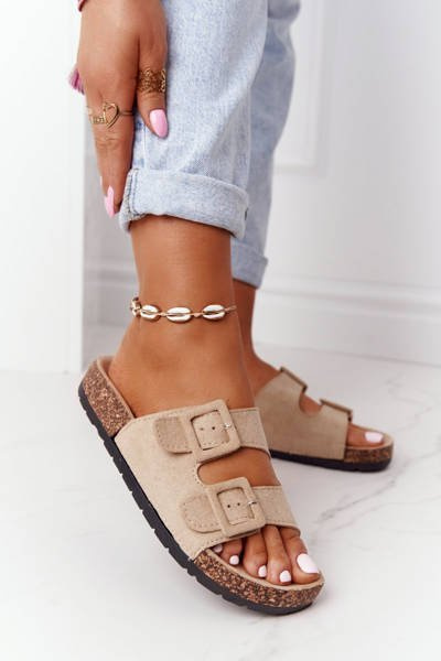 Semišové Nazouváky Na Korkové Podrážce Béžové Jennifer