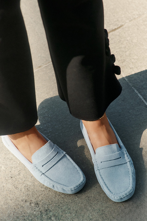 Semišové Dámske Mokasíny Big Star RR274943 Modré