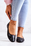 Černé klasické kožené baleríny Stacee