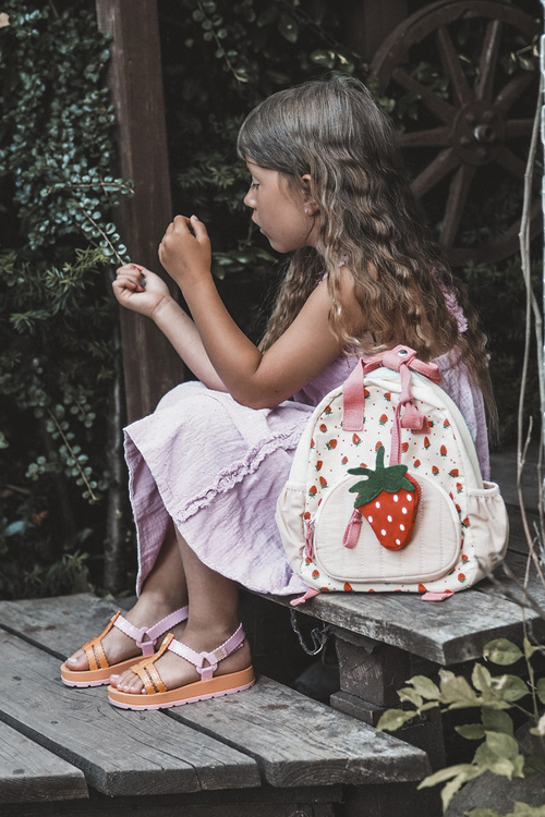 Dětské vonící sandálky na suchý zip ZAXY LL385026 Oranžové