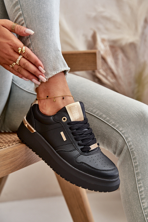 Dámske Tenisky Na Platforme Big Star OO274758 HI-POLY SYSTEM Čierne