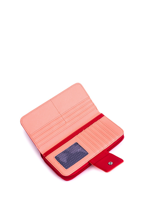 Veľké dámske portfólio na červenooranžovom love zips