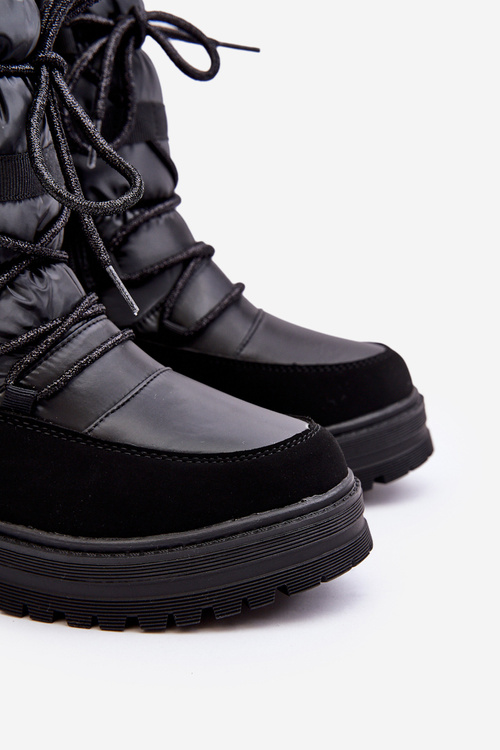 Dětské voděodolné sněhule s vyplněnou vlnou černé Romaine