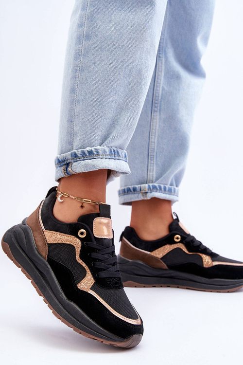 Modní Kožené Sportovní Boty Dámské Černé Calarene