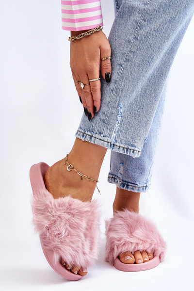 Pantofle s kožíškem Gumove špinavě Světle fialová Allyson