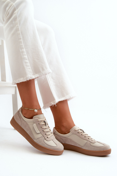 Dámske kožené tenisky sivé Vinceza 7333