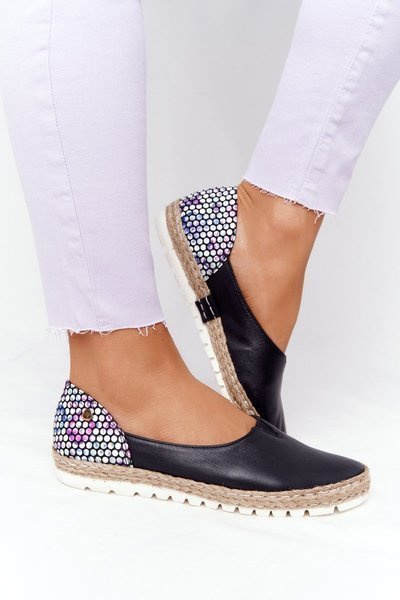 Kožené balerinas maciejka 05056-01 čierna