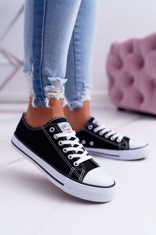 Dámske nízke tenisky Smith's čiernobielo