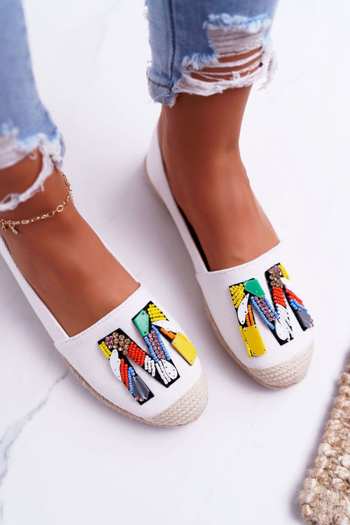 Dámske biele espadrilly s náplasťou Meadia