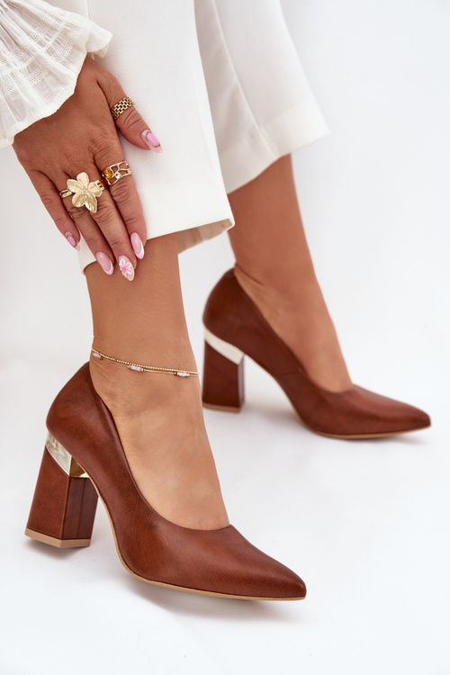 Kožené Lodičky Lewski 3117 Tmavě hnědé