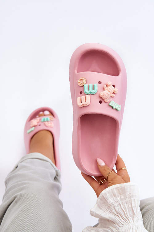 Měkké Dámské Pěnové Šlapky s Ozdobami Růžové Lorie