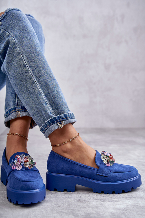 Dámske semišové topánky s dekoráciou Blue Britt