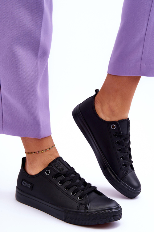 Dámské nízké kožené tenisky Big Star KK274011 Černá