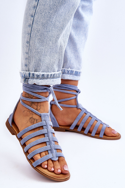 Dámské semišové římské sandály Modre Semper