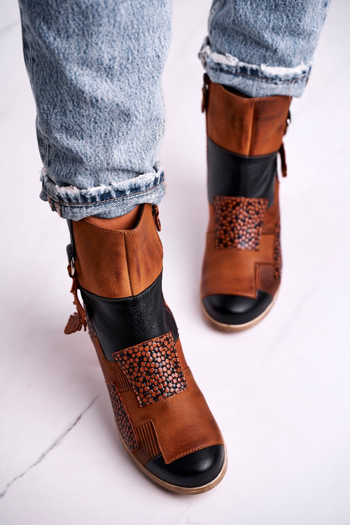 Dámské Boty Maciejka Kožené Camel 04635-29