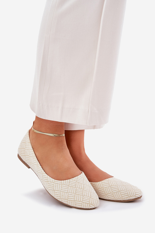 Dámske Ploché Baleríny S Trblietaním Zlaté Tatorelis