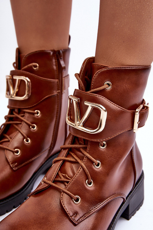 Ženské izolované topánky zlatá pracka hnedá pracka vera