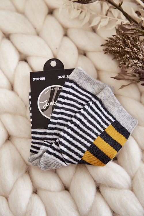 Dětské klasické ponožky s pruhy a pruhy Žlute