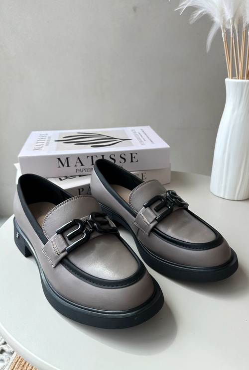 Elegantné dámske kožené mokasíny tmavobežové Triana