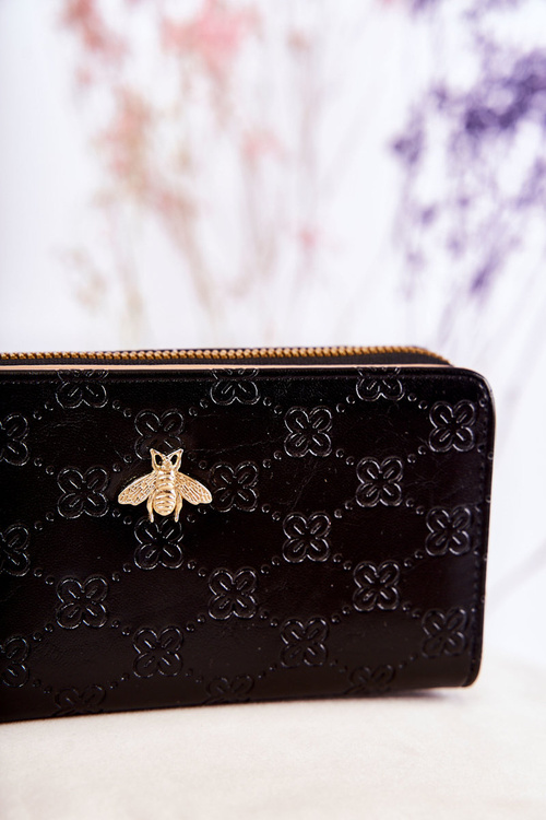 Dámská velká peněženka s ornamentem Černá Fabio