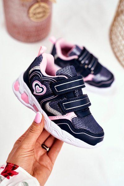 Dětská Sportovni Obuv Zářící Na Suchý Zip Tmavě modré Scarlet