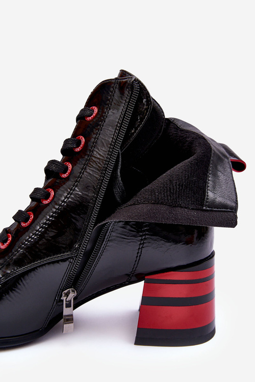 Lakované Boty Na Podpatku Černé SBarski MR870-49