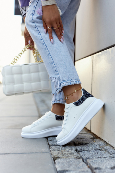 Klasické dámské sportovní boty bílé a Černé Meleris