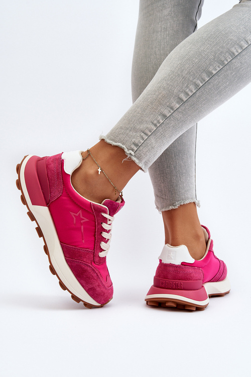 Dámske kožené tenisky Big Star NN274961 Fuksia