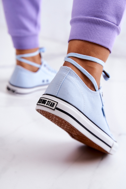 Nízke dámske tenisky veľká hviezda JJ274A004 modrá