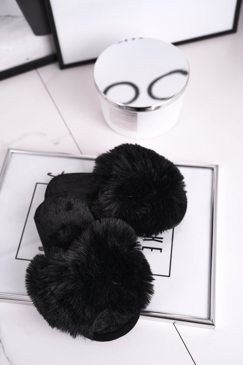 Dětské Pantofle s Kožešinově černé Snow Ball