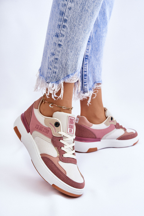 Dámske športové topánky tenisky Big Star LL274438 Pink-White