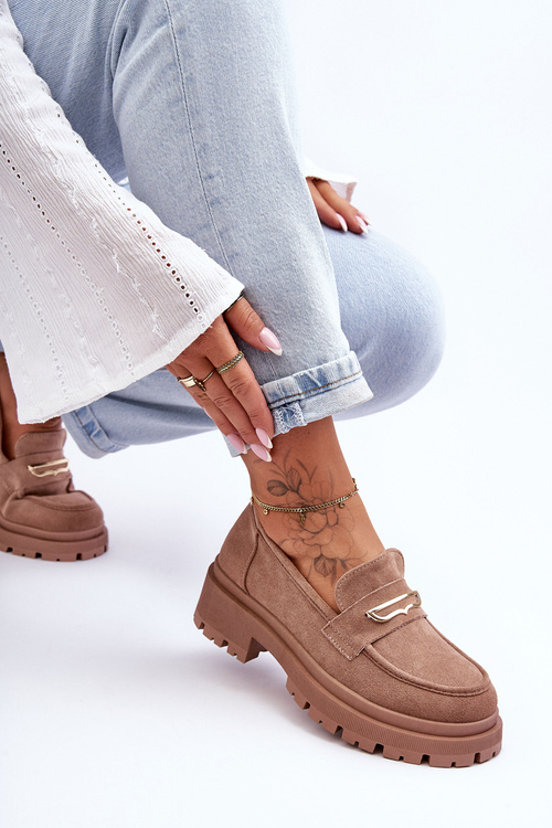 Dámsky semišový sklz -up Moccasins Dark -čistá láska