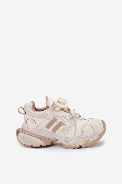 Dámske Kožené Tenisky GOE RR2N4037 Béžové