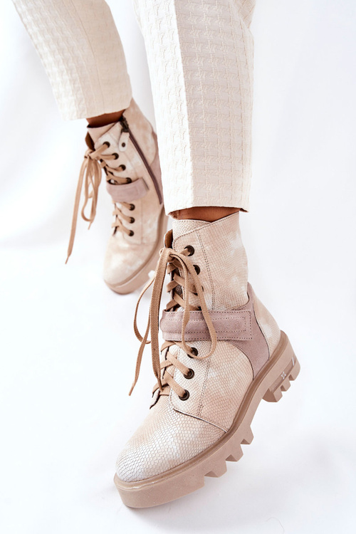 Kožené topánky Maciejka Beige 05219-04