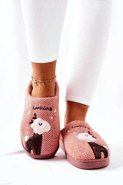 Hřejivé bačkory Reindeer Tmavě růžová Jilly