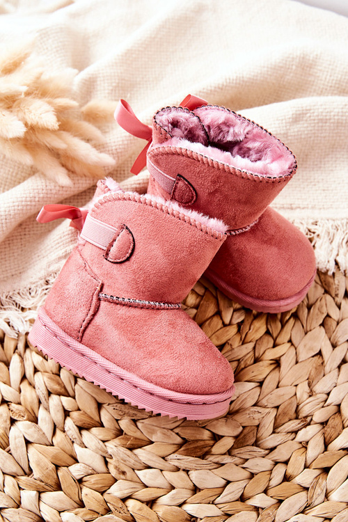 Detské izolované topánky Snehové topánky ružové funky