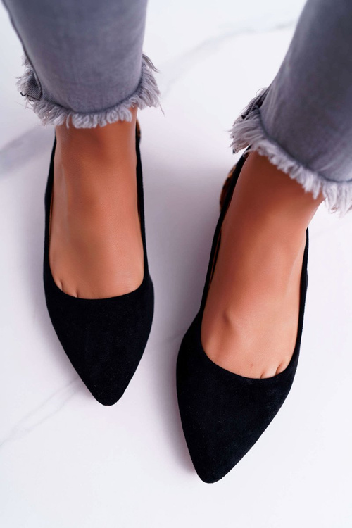 Lu Boo Ballerinas v Spitz Black Better Suede