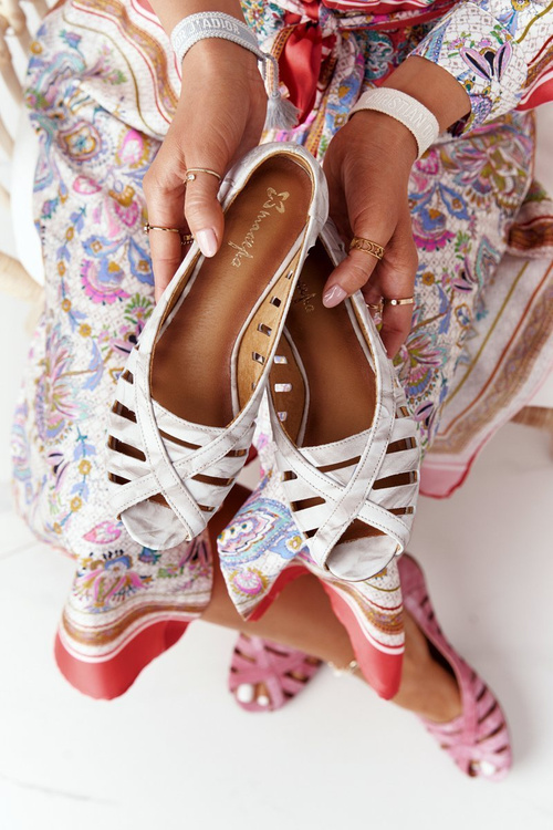 Kožené balerinas Maciejka béžová šedá 04506-04