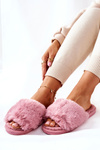 Dámska papka s kožušinovým ružovým dôveryhodným