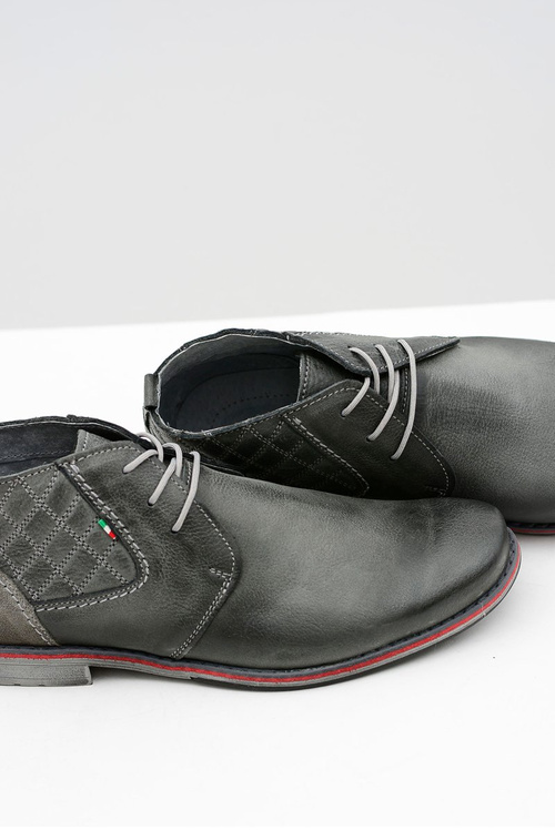 šedé kožené pánské polobotky Graziano