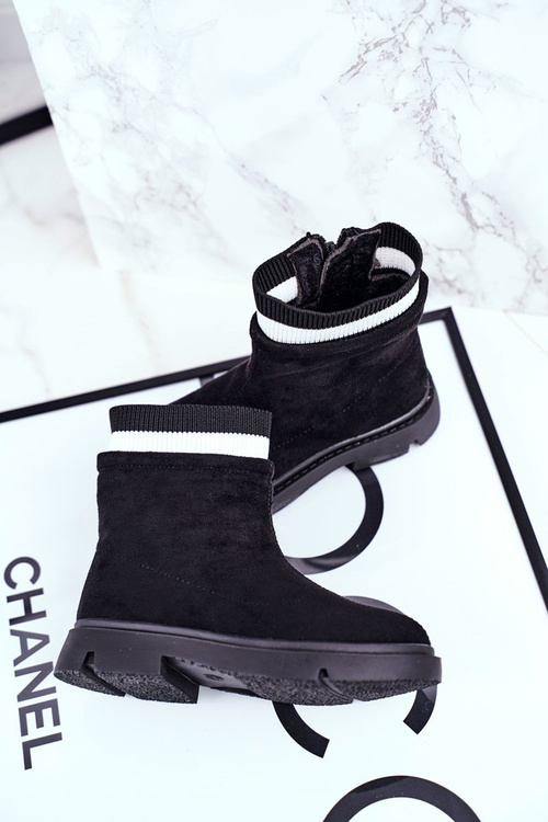 Detské topánky izolované čierne topánky Pinko Chelsea