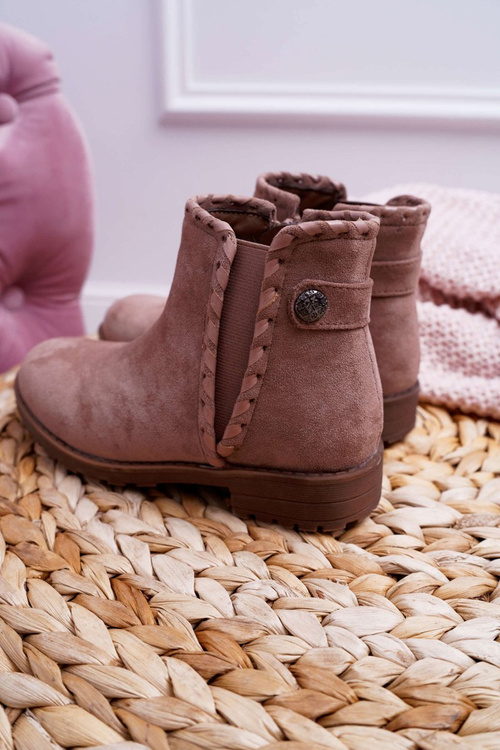 Mládežné topánky plochá päta khaki sicarro