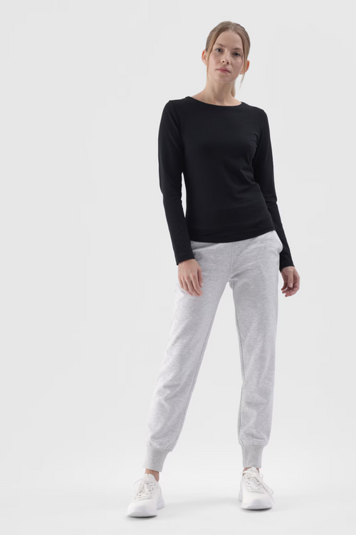 Hladké Tričko S Dlhým Rukávom Longsleeve 4F Biele 4FWMM00TLONF376-10S