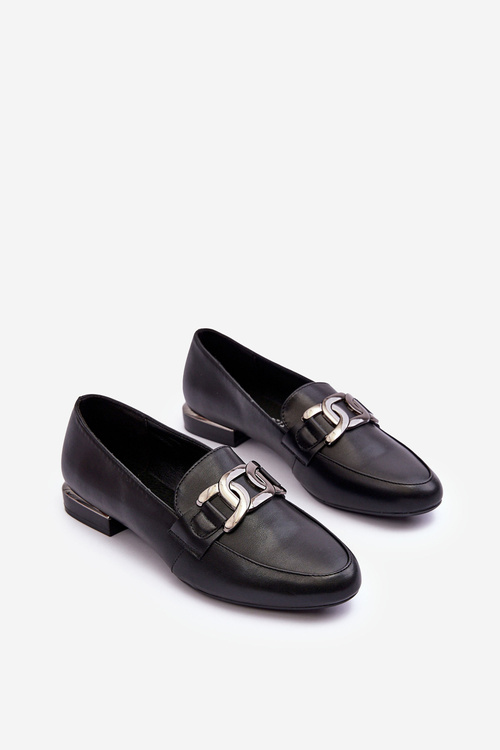 Dámské mokasíny s ozdobou černá Camilena