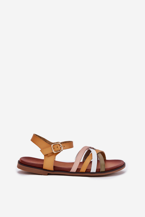 Dámské sandály s proplétajícími se pásky SK090H žluté Sergio Leone